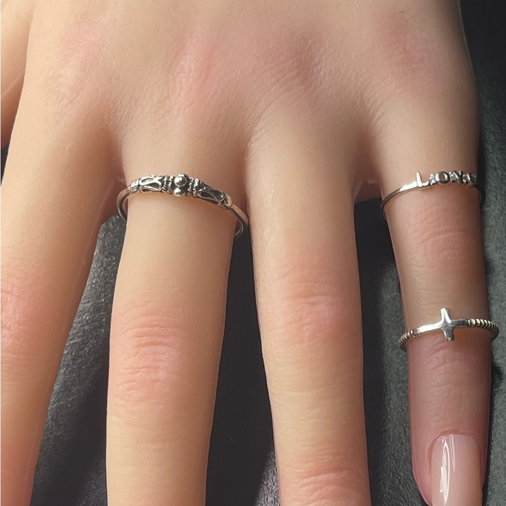 Solid 925 Silver Boho Ring Size 9 - image 6